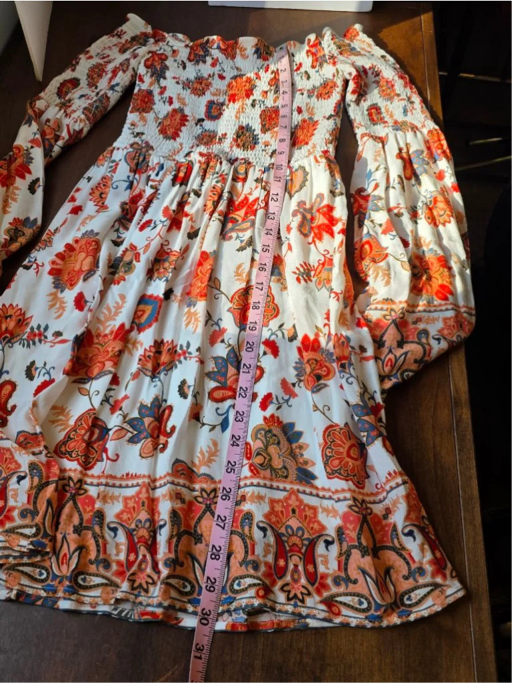 Women's Xhilaration Mini Dress XS White Orange Floral Off Shoulder - Picture 4 of 8